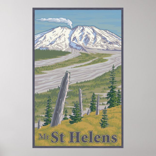 Vintage Mount St. Helens Travel Poster (Front)