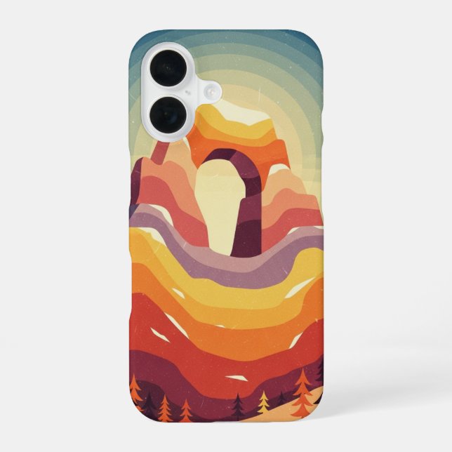 Vintage Mountain Arch iPhone Case (Back)