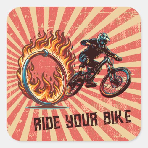 Vintage Mountain Bike Circus Design Sticker
