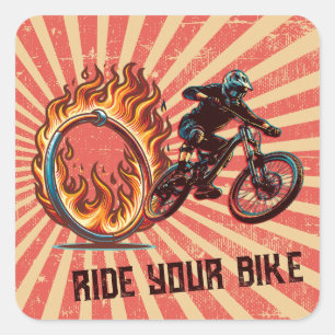Vintage Mountain Bike Circus Design Sticker