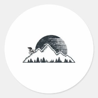 Vintage Mountain Bike - Mtb Downhill Bike Mountain Classic Round Sticker