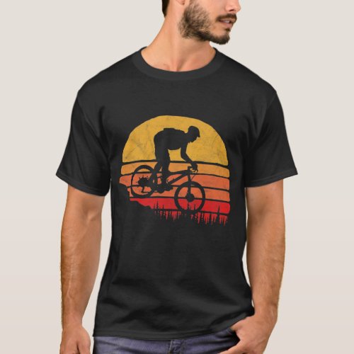 Vintage Mountain Biking Outdoor Retro Sunset T_Shirt
