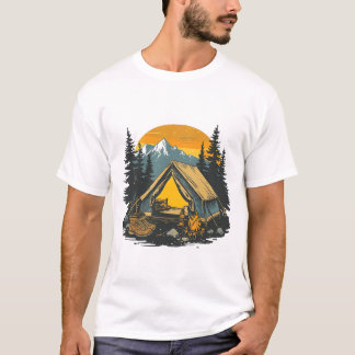 Vintage Mountain Camping Tent Wilderness Outdoor L T-Shirt