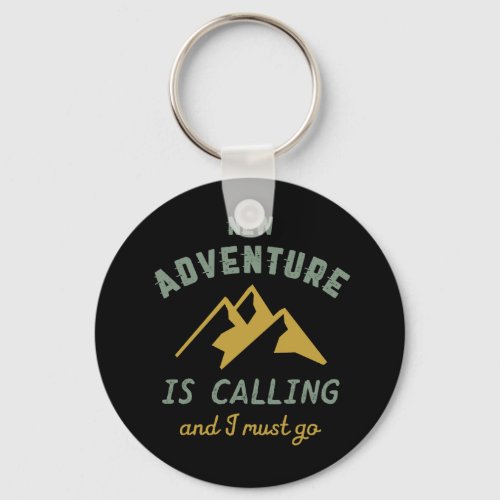 Vintage Mountain Climbing New Adventure Is Calling Keychain