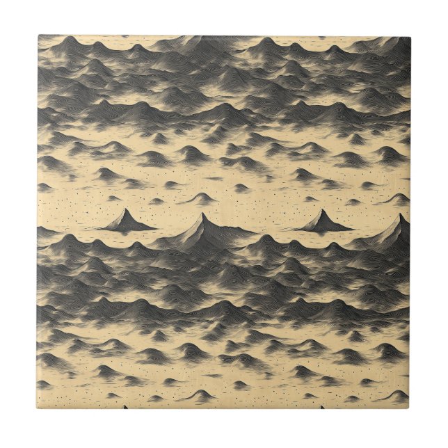 Vintage Mountain Clouds Landscape (10) Ceramic Tile (Front)