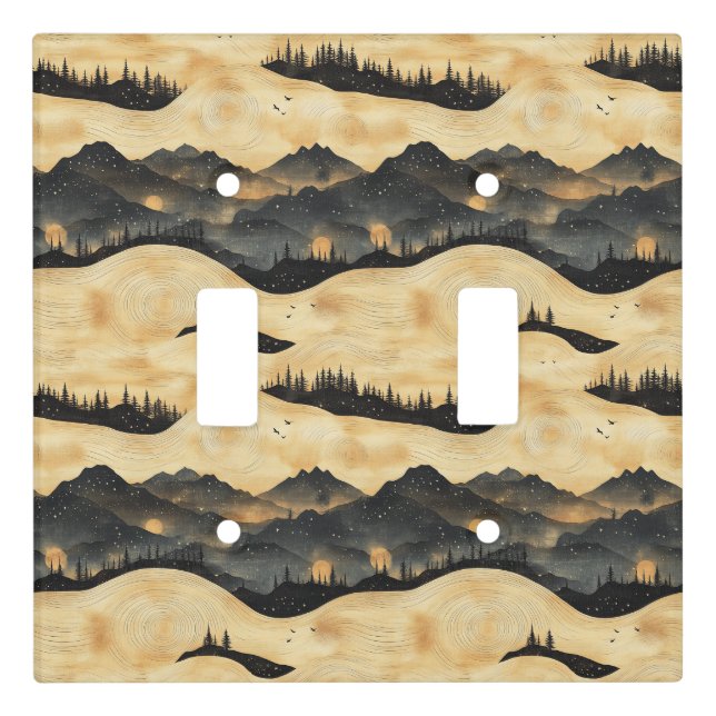 Vintage Mountain Clouds Landscape (1) Light Switch Cover (Front)