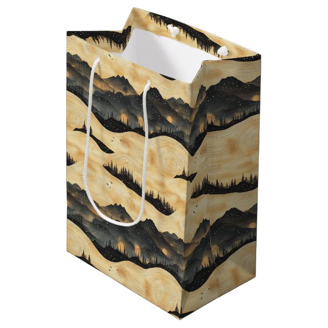Vintage Mountain Clouds Landscape (1) Medium Gift Bag (Front Angled)