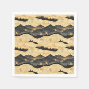 Vintage Mountain Clouds Landscape (1) Napkins
