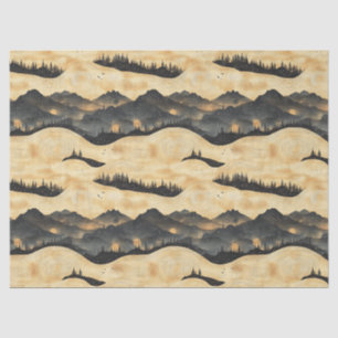 Vintage Mountain Clouds Landscape (1) Tissue Paper