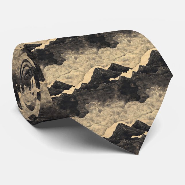Vintage Mountain Clouds Landscape (2) Neck Tie (Rolled)