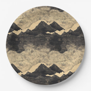Vintage Mountain Clouds Landscape (2) Paper Plates