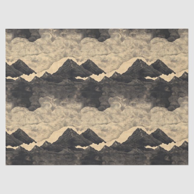 Vintage Mountain Clouds Landscape (2) Tissue Paper (Front)