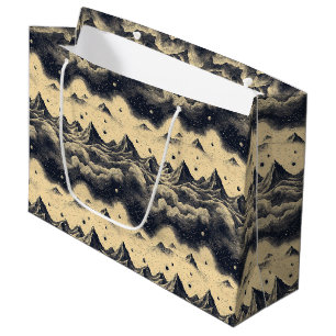 Vintage Mountain Clouds Landscape (3) Large Gift Bag