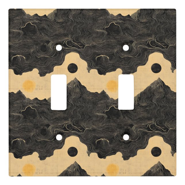 Vintage Mountain Clouds Landscape (4) Light Switch Cover (Front)