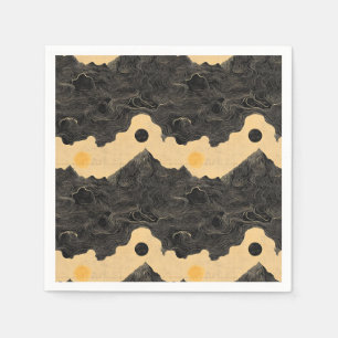 Vintage Mountain Clouds Landscape (4) Napkins