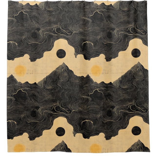 Vintage Mountain Clouds Landscape (4) Shower Curtain (Front)