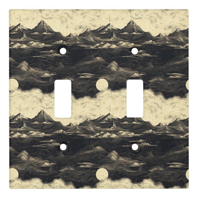 Vintage Mountain Clouds Landscape (5) Light Switch Cover (Front)