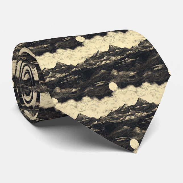 Vintage Mountain Clouds Landscape (5) Neck Tie (Rolled)