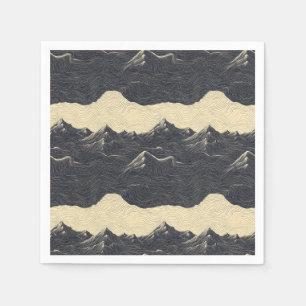 Vintage Mountain Clouds Landscape (6) Napkins