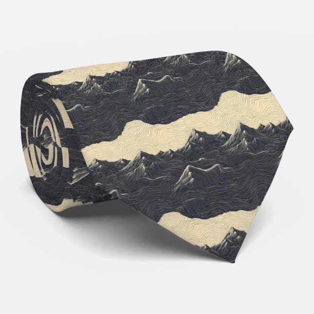 Vintage Mountain Clouds Landscape (6) Neck Tie (Rolled)