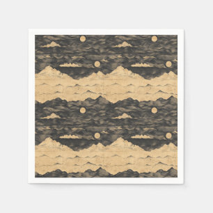 Vintage Mountain Clouds Landscape (7) Napkins