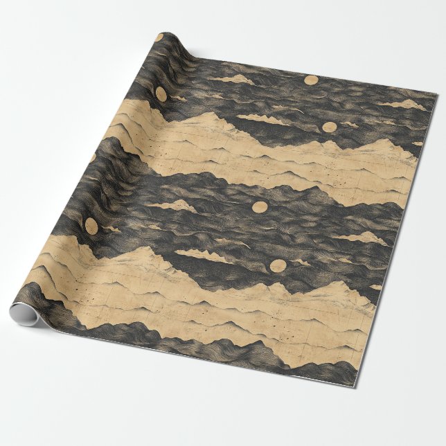 Vintage Mountain Clouds Landscape (7) Wrapping Paper (Unrolled)