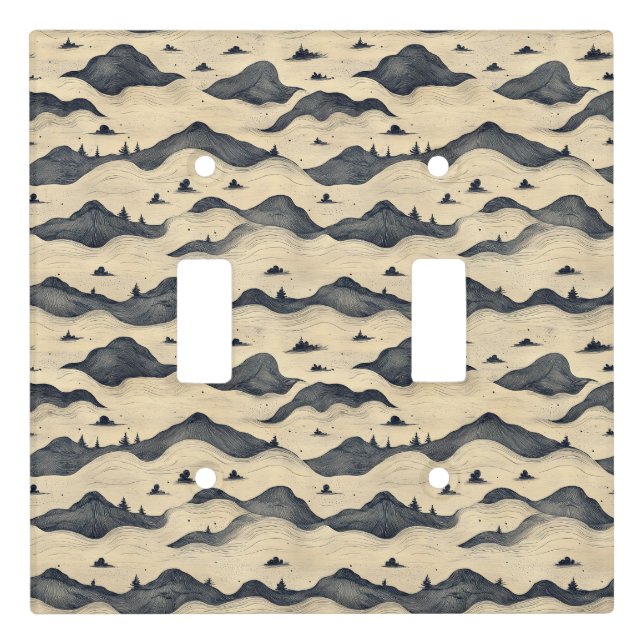 Vintage Mountain Clouds Landscape (8) Light Switch Cover (Front)