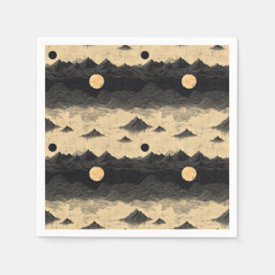 Vintage Mountain Clouds Landscape (8) Napkins