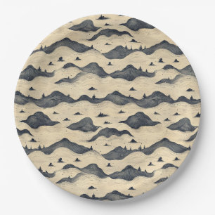 Vintage Mountain Clouds Landscape (8) Paper Plates