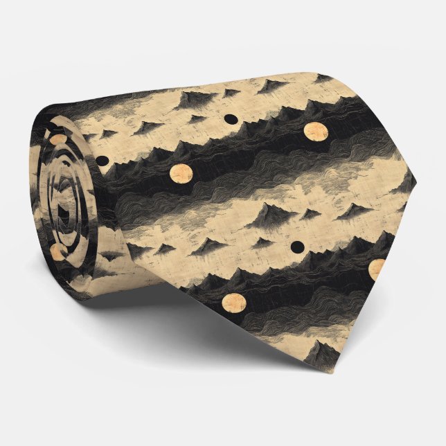 Vintage Mountain Clouds Landscape (9) Neck Tie (Rolled)