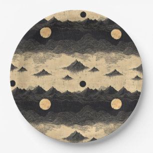 Vintage Mountain Clouds Landscape (9) Paper Plates
