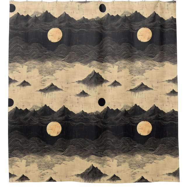 Vintage Mountain Clouds Landscape (9) Shower Curtain (Front)