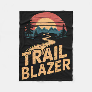 Vintage Mountain Hiker Trail Blazer Retro Hiking C Fleece Blanket