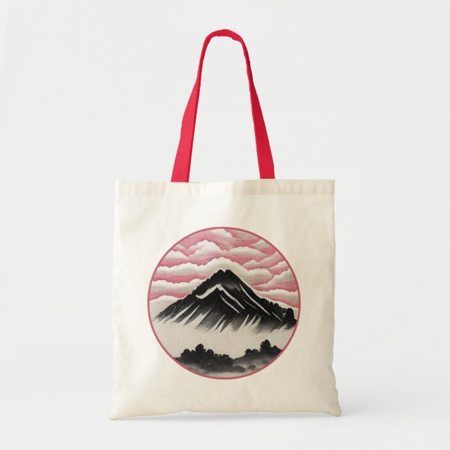 Vintage Mountain Japanese Art Landscape Tote Bag (Front)