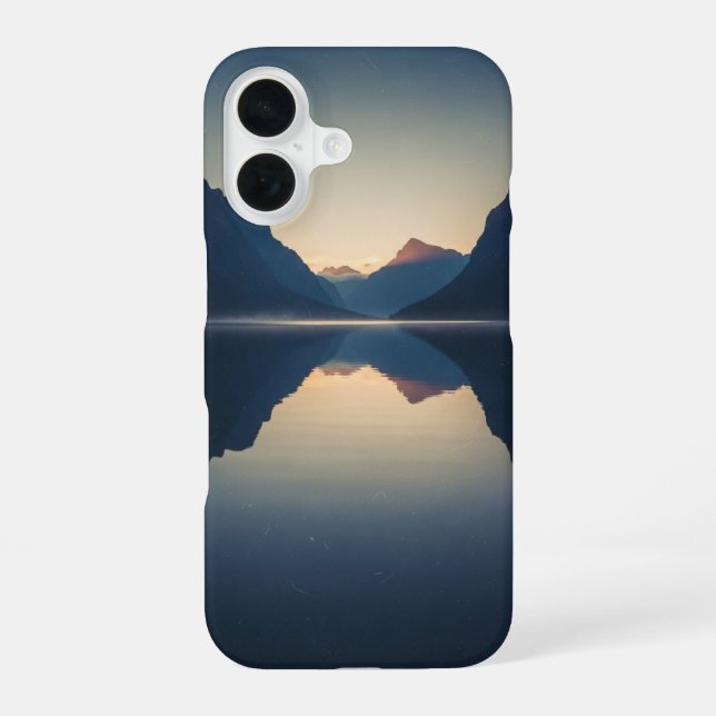 Vintage Mountain Lake at Dusk iPhone Case (Back)