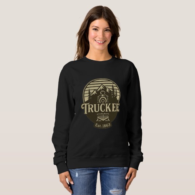 Vintage Mountain & Locomotive Design Sweatshirt (Front Full)