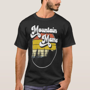 Vintage Mountain Mama Happy Camper Hiking Camping  T-Shirt