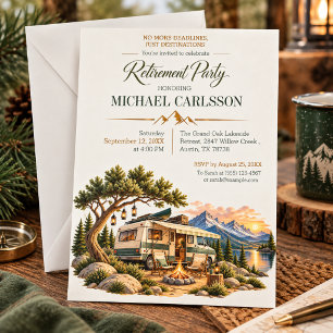 Vintage Mountain RV Retirement Celebration Invitation