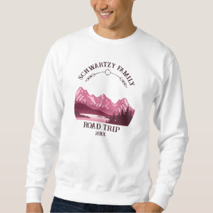 Vintage Mountain Sunset outdoor lake Retreat red Sweatshirt