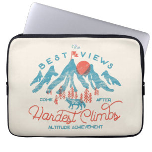 Vintage Mountain Wolf Climbing Hiking Outdoors Laptop Sleeve