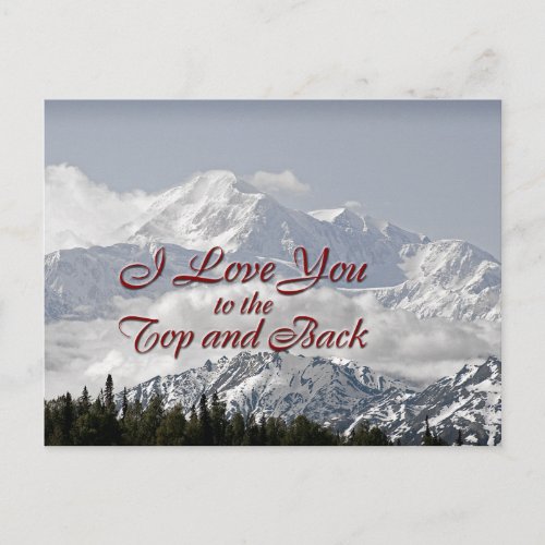 Vintage Mountains I Love You to the Top and Back Postcard