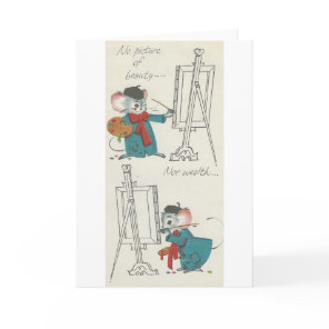 Vintage "Mouse Artist" Get Well Card