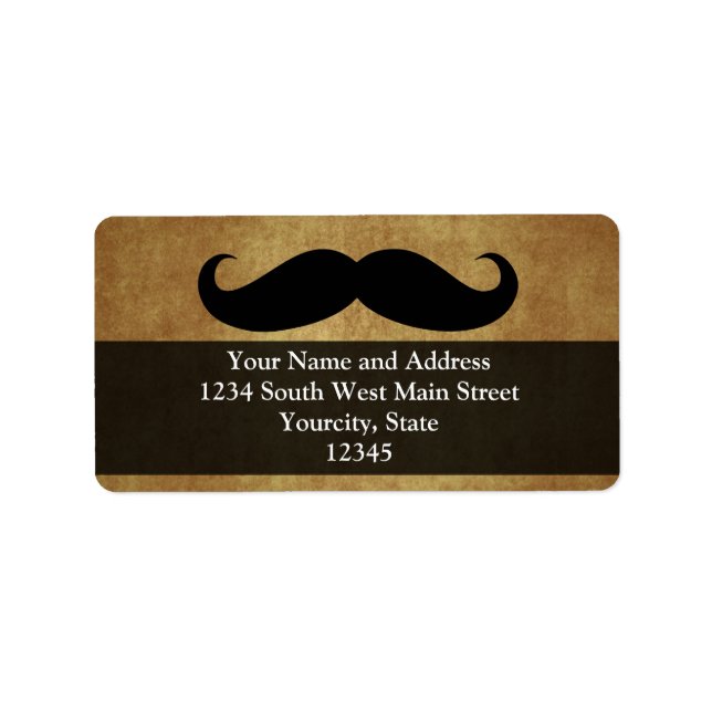 Vintage Moustache w/Custom Text Label (Front)