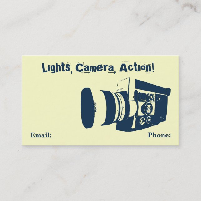 Vintage Movie Camera Business Card (Front)