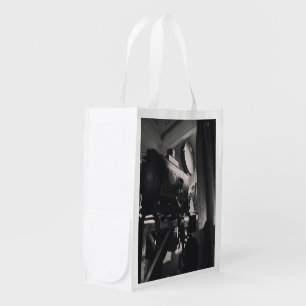 Vintage Movie Camera Photographic Print Grocery Bag