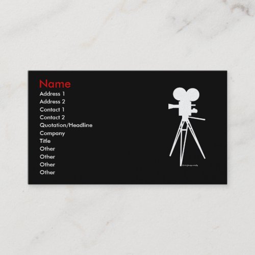 Vintage Movie Camera Silhouette Biz Cards Business Card Templates