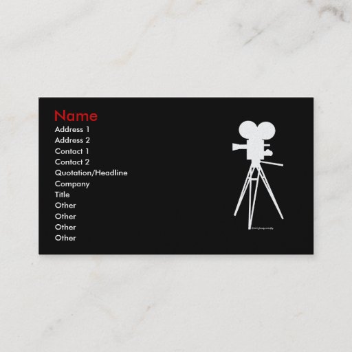Customizable Vintage Movie Camera Silhouette Biz Cards Business Card Templates