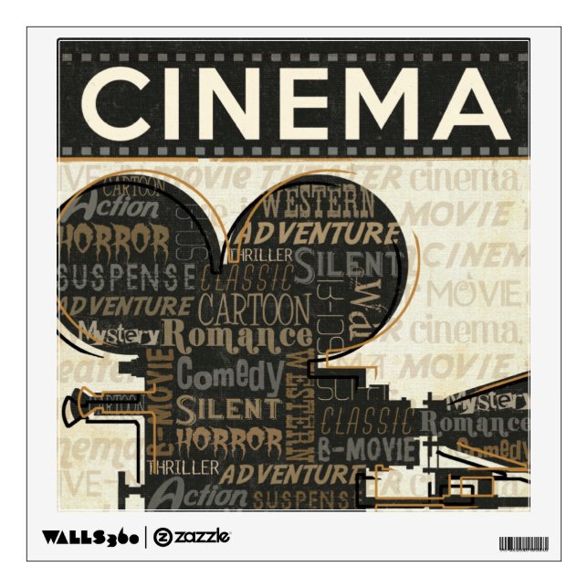 Vintage Movie Camera Wall Decal (Front)