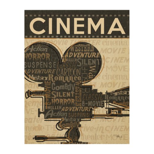 Vintage Movie Camera Wood Wall Decor