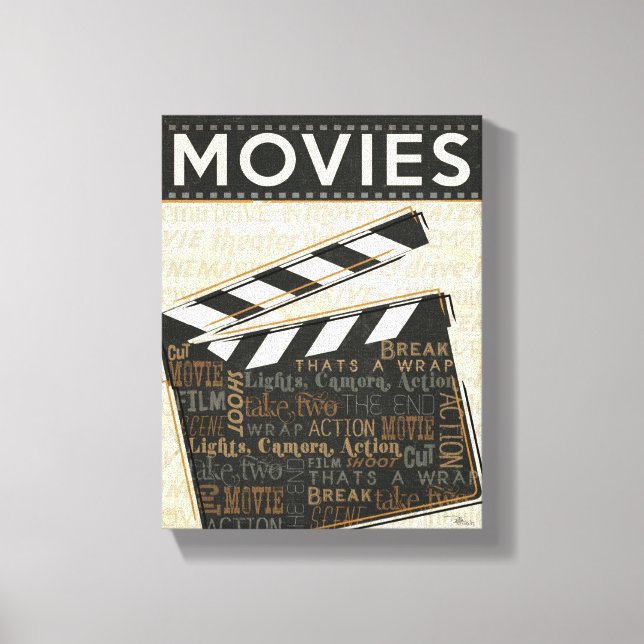 Vintage Movie Clapper Canvas Print (Front)